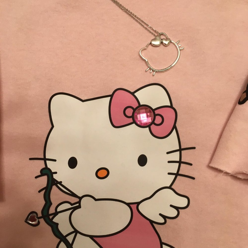 Adorbale cotton candy pink hello kitty hoodie and matching necklace! - Picture 11 of 12